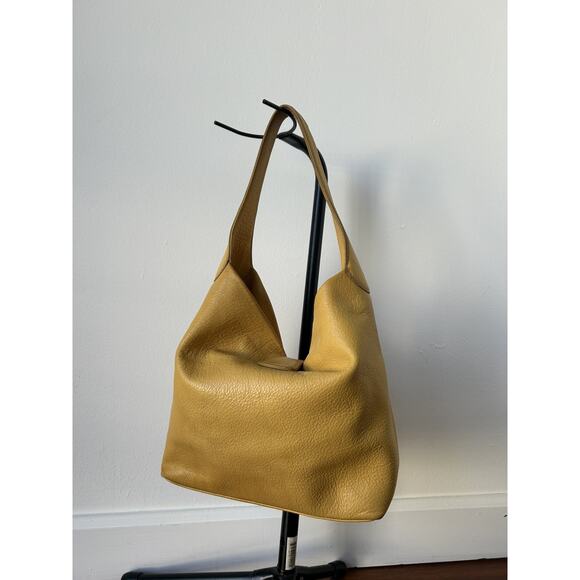 Vintage Y2K DOONEY & BOURKE Pebbled Leather Hobo Yellow Toggle Hook Bag READ PLS - Picture 2 of 15